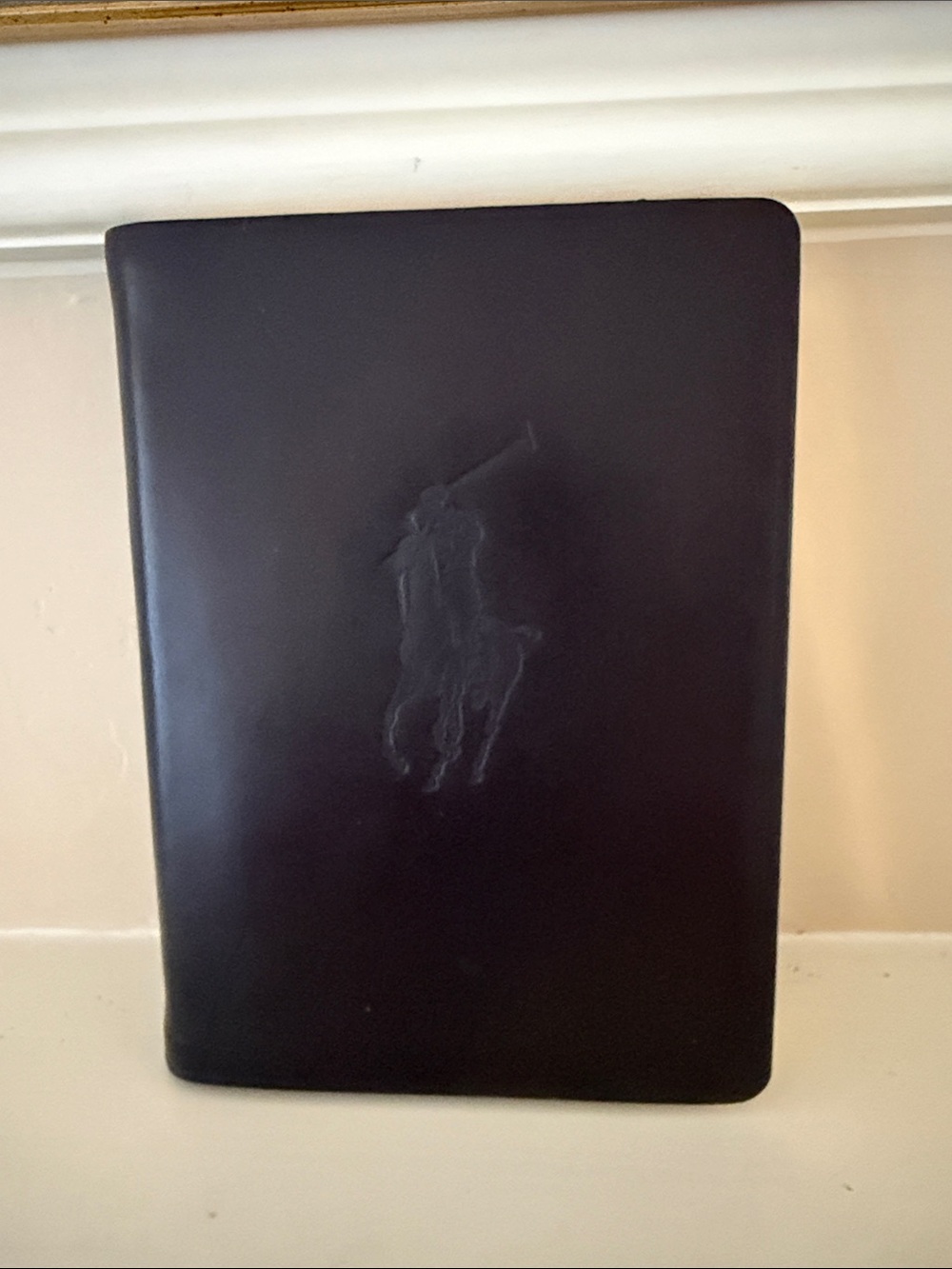 NEW Ralph Lauren Embossed Pony Dark Brown Leather Tablet/Journal;POSH🤎🤎🤎